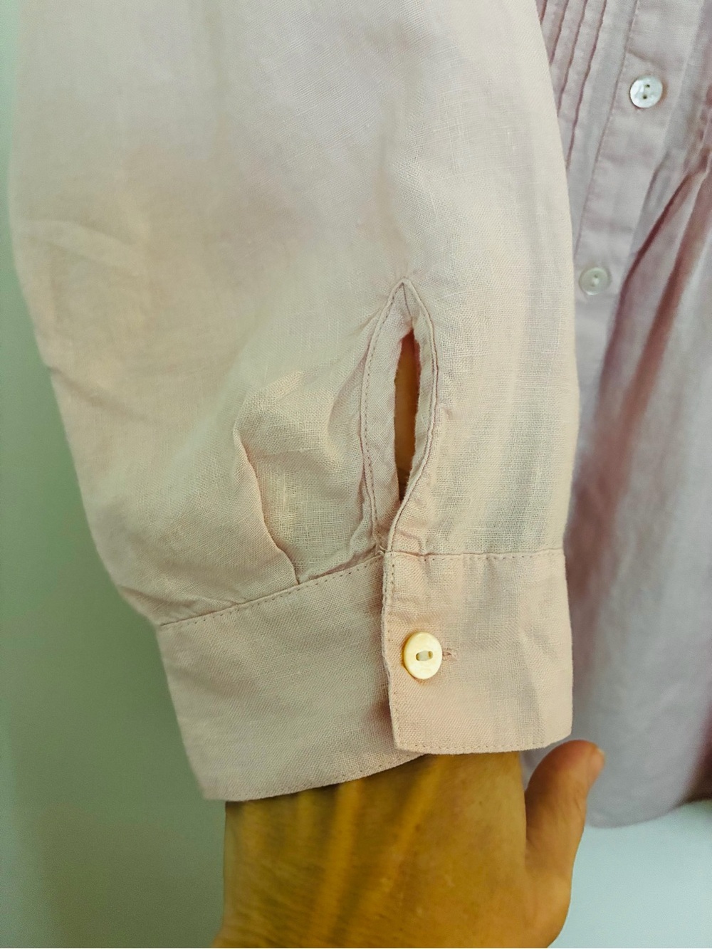 J Jill Linen Light Pink Women's Button-Front Tunic Blouse size 3x - Picture 3 of 7